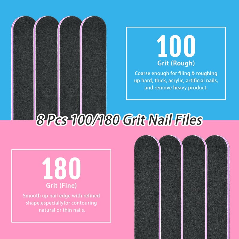 TsMADDTs Nails File 20 PCS Double Sided Emery Board for Natural Acrylic Nails 100 120 180 240 320 800 Grits, Professional Manicure Pedicure Tools - Image 3